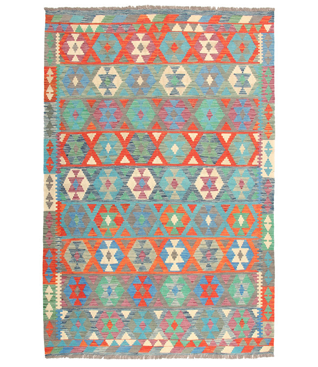 296x200 cm Handmade Afghan Traditioneel Kilim Area Rug Wool Carpet