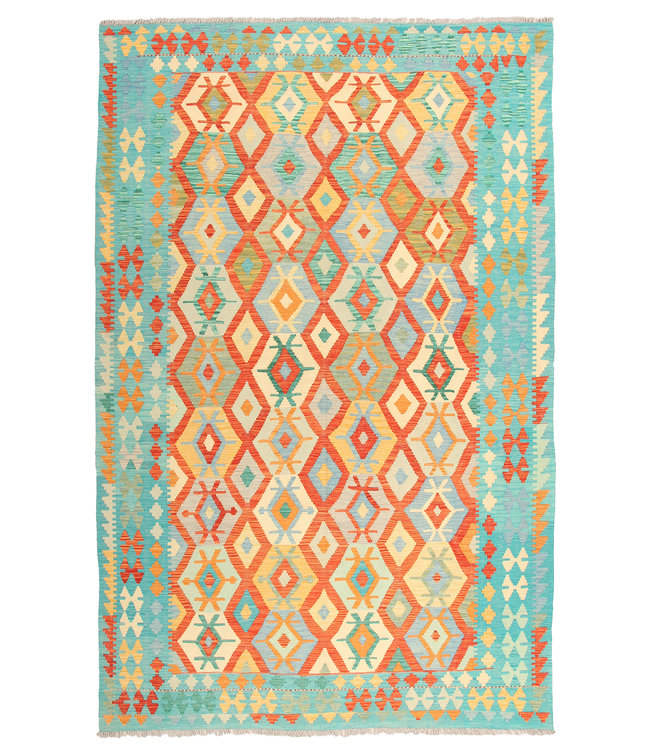 301x198 cm Handmade Afghan Traditioneel Kilim Area Rug Wool Carpet