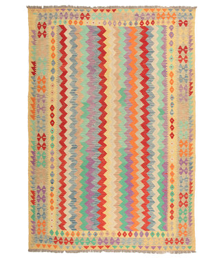 282x196cm Handgemacht Traditioneel Wolle Kelim Teppich