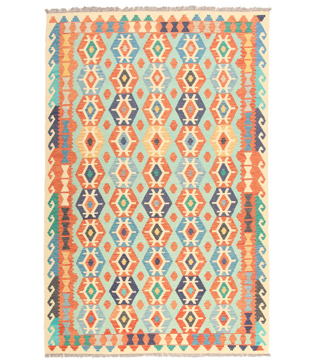 300x200cm Handmade Afghan Traditioneel Kilim Area Rug Wool Carpet