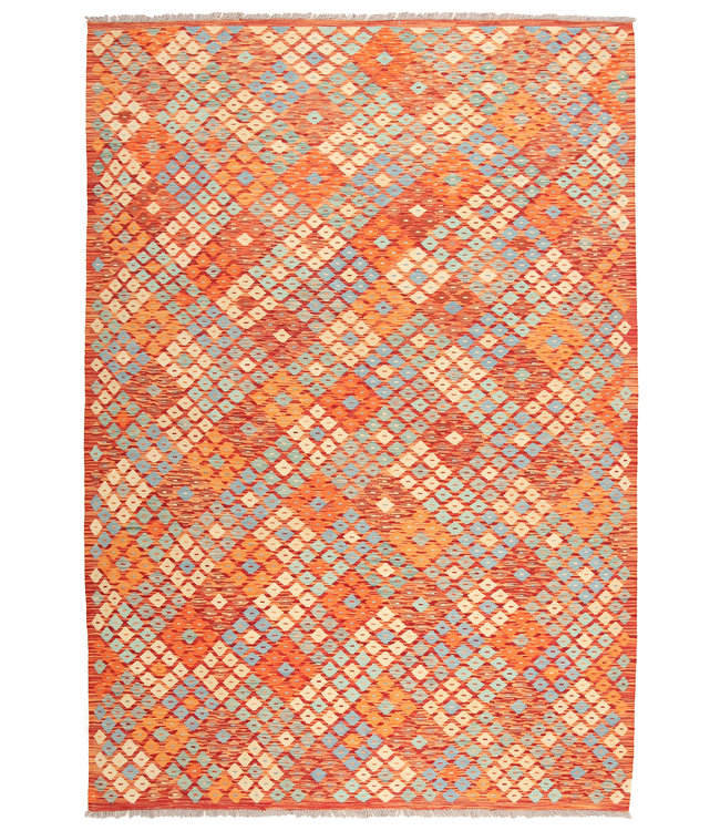 292x205cm Handmade Afghan Traditioneel Kilim Area Rug Wool Carpet