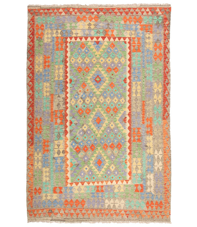 298x201cm Handmade Afghan Traditioneel Kilim Area Rug Wool Carpet
