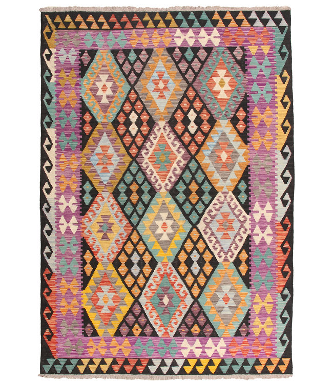 244x170cm Handmade Afghan Traditioneel Kilim Area Rug Wool Carpet