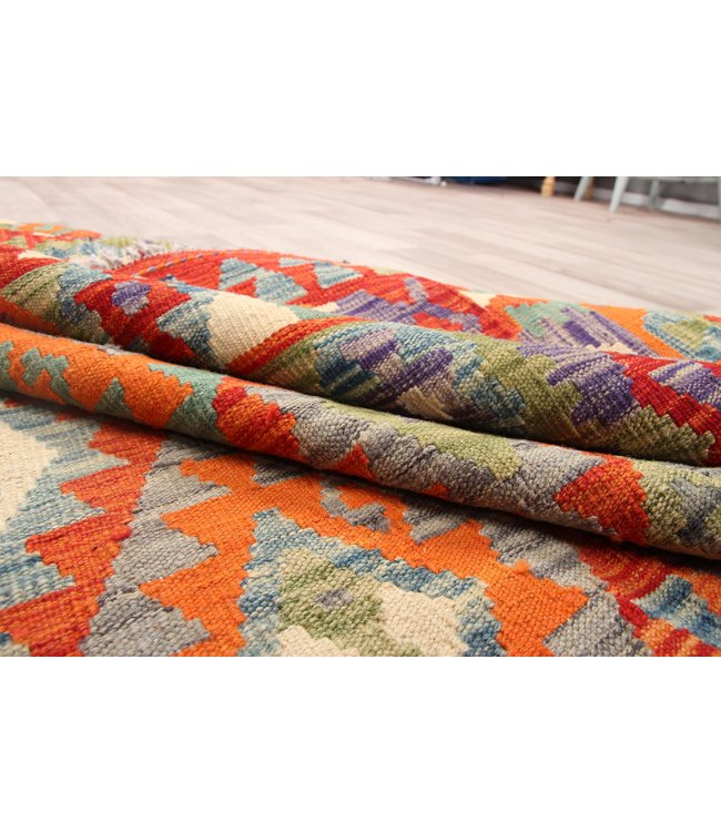 305x203cm Handmade Afghan traditioneel Kilim Area Rug Wool Carpet