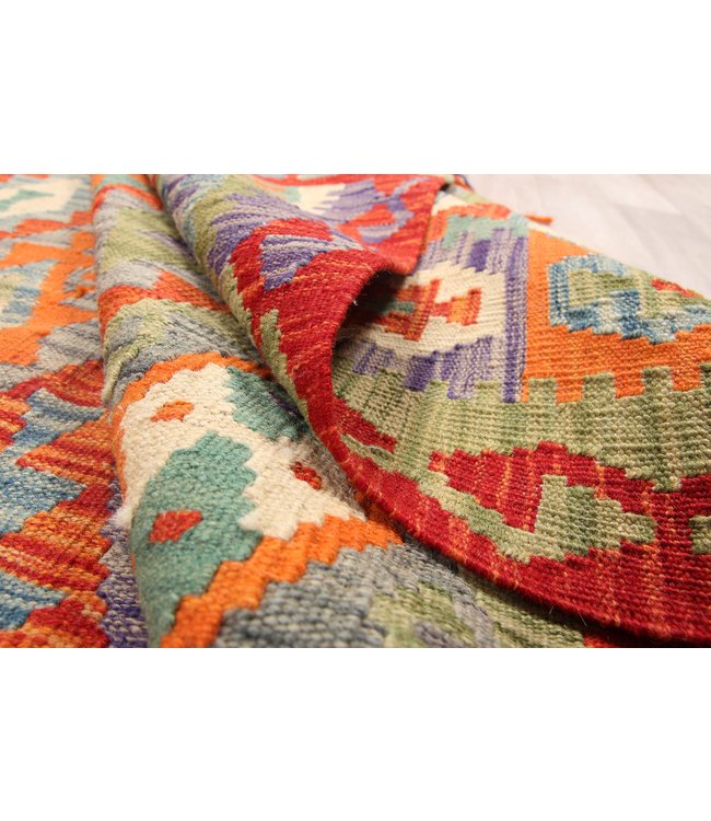 305x203cm Handmade Afghan traditioneel Kilim Area Rug Wool Carpet