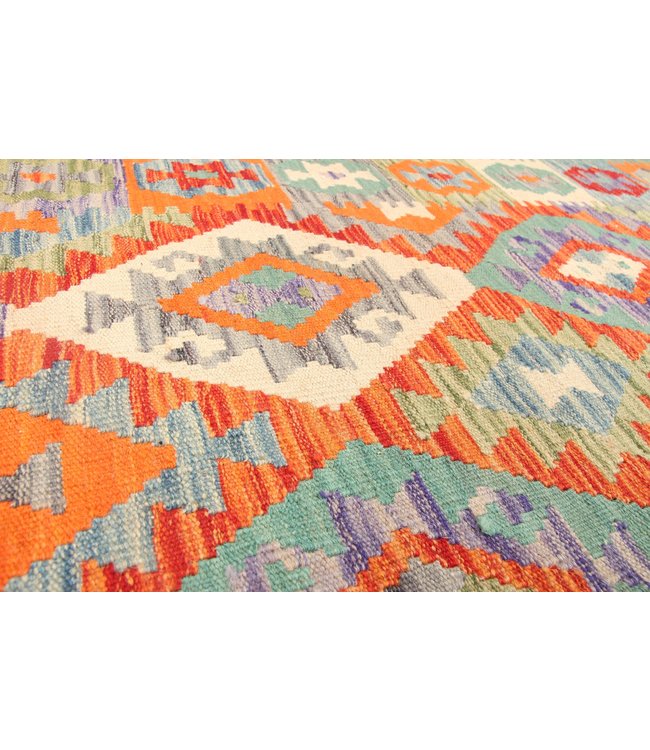 305x203cm Handmade Afghan traditioneel Kilim Area Rug Wool Carpet