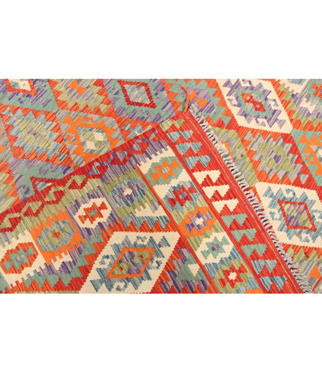 305x203cm Handmade Afghan traditioneel Kilim Area Rug Wool Carpet