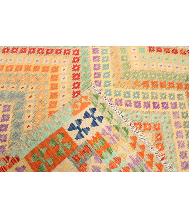 298x206 cm Handgeweven Traditioneel Kelim Tapijt Wol