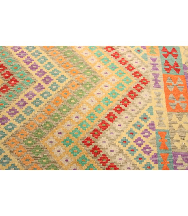 298x206cm Handmade Afghan Traditioneel Kilim Area Rug Wool Carpet