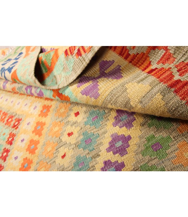 298x206cm Handmade Afghan Traditioneel Kilim Area Rug Wool Carpet