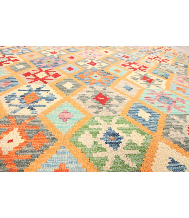 297x205 cm Handgeweven Traditioneel Kelim Tapijt Wol