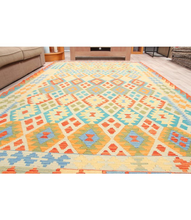 295x192 cm Handgemacht Traditioneel Wolle Kelim Teppich