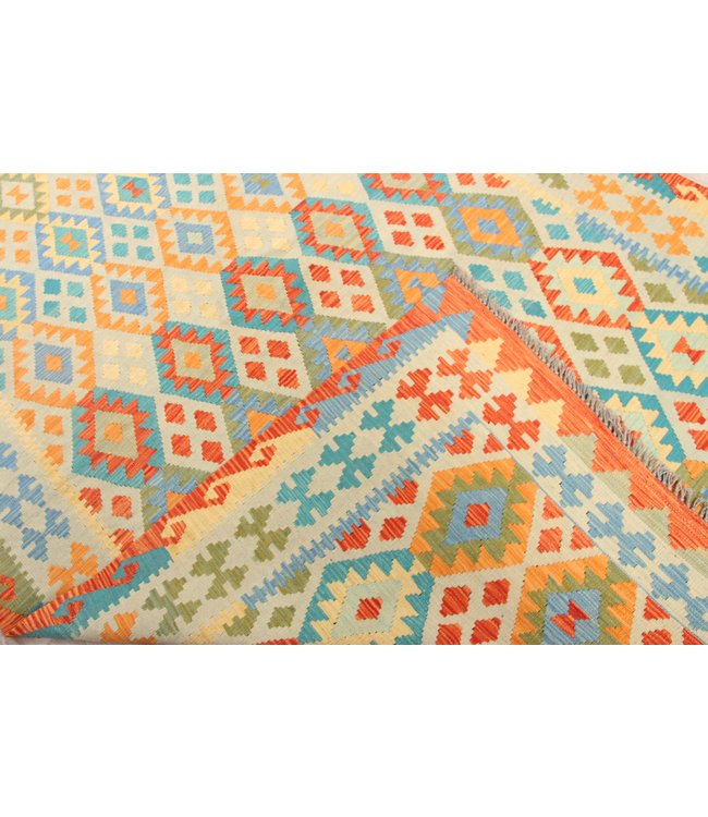 295x192 cm Handmade Afghan Traditioneel Kilim Area Rug Wool Carpet