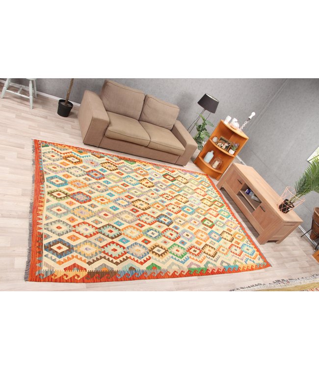 300x202 cm Handgemacht Traditioneel Wolle Kelim Teppich