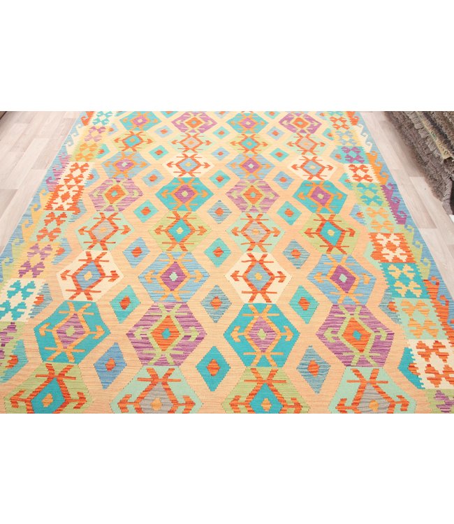 296x197 cm Handmade Afghan Traditioneel Kilim Area Rug Wool Carpet