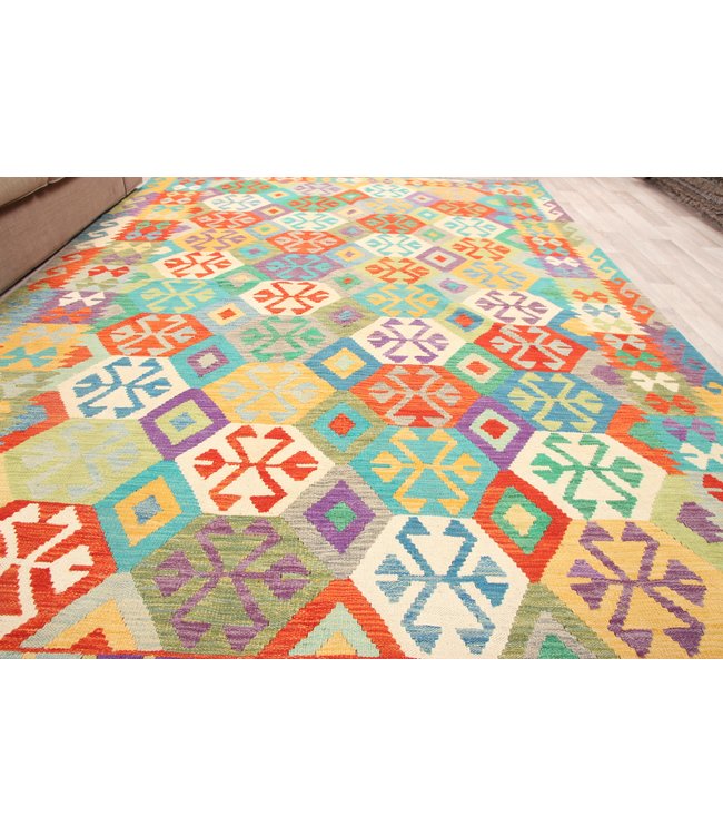 290x201 cm Handgemacht Traditioneel Wolle Kelim Teppich