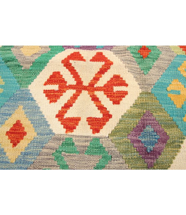 290x201 cm Handmade Afghan Traditioneel Kilim Area Rug Wool Carpet