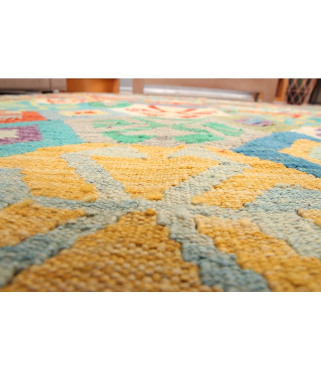 290x201 cm Handgemacht Traditioneel Wolle Kelim Teppich