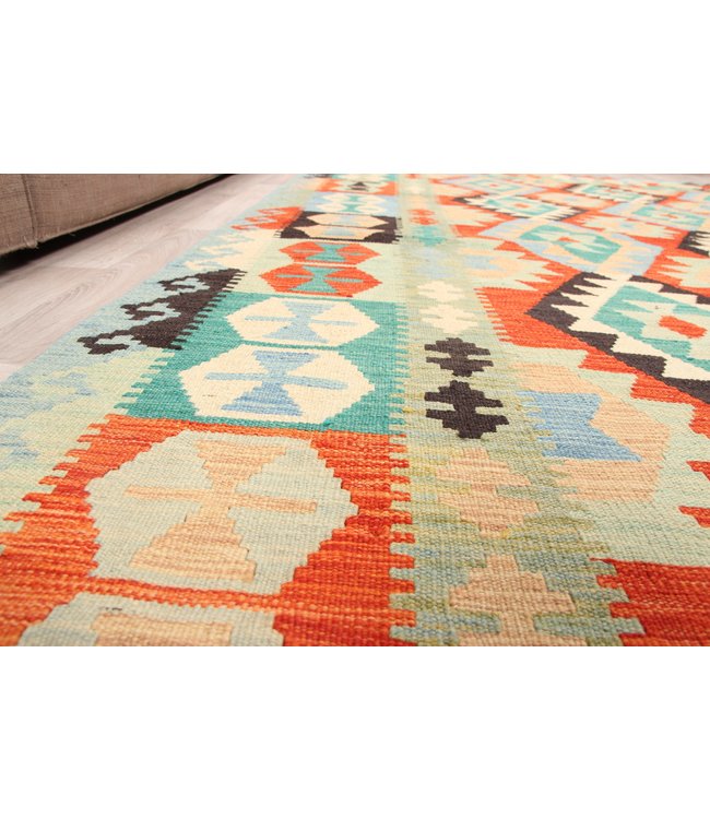 295x201 cm Handgemacht Traditioneel Wolle Kelim Teppich