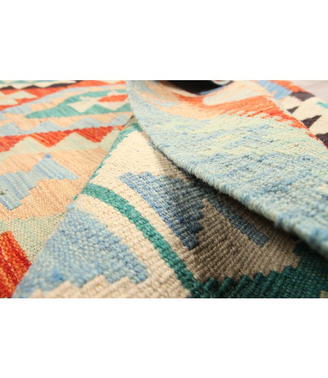 295x201 cm Handmade Afghan Traditioneel Kilim Area Rug Wool Carpet