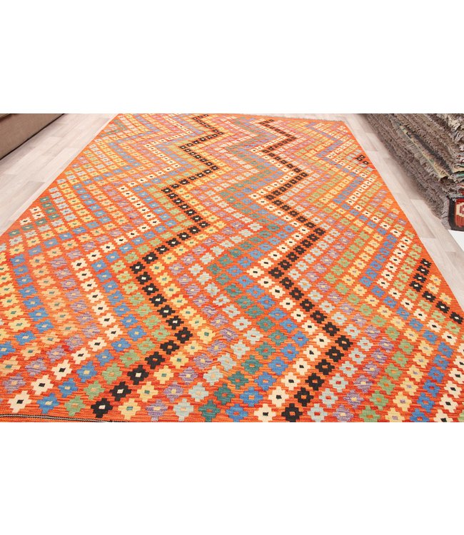 295x201 cm Handmade Afghan Traditioneel Kilim Area Rug Wool Carpet