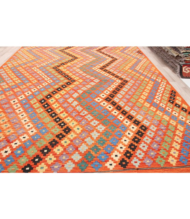 295x201 cm Handmade Afghan Traditioneel Kilim Area Rug Wool Carpet