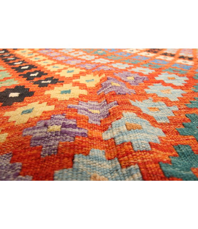 295x201 cm Handmade Afghan Traditioneel Kilim Area Rug Wool Carpet