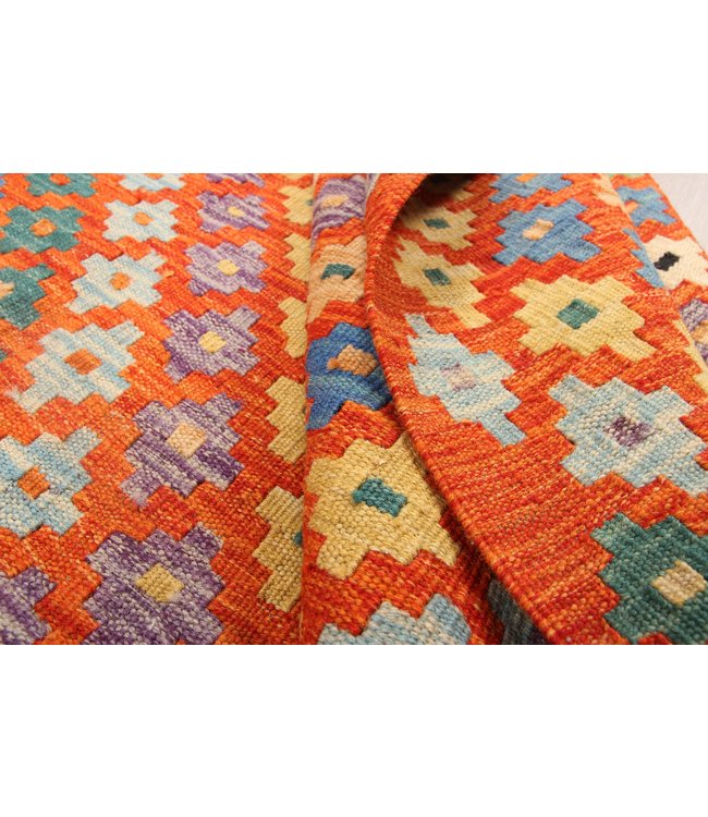 295x201 cm Handmade Afghan Traditioneel Kilim Area Rug Wool Carpet