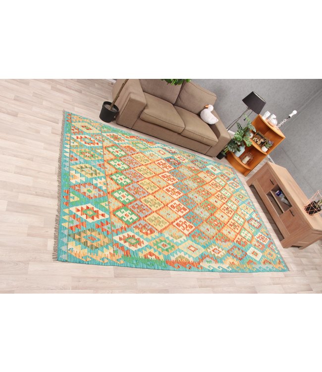 300x202 cm Handgemacht Traditioneel Wolle Kelim Teppich