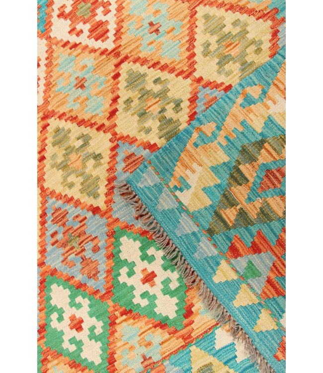 300x202 cm Handgeweven Traditioneel Kelim Tapijt Wol