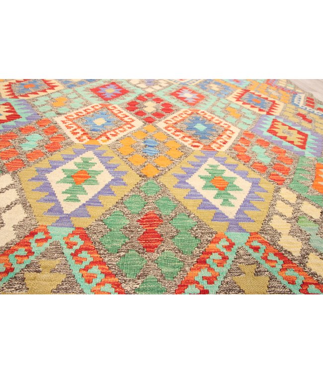 294x198 cm Handmade Afghan Traditioneel Kilim Area Rug Wool Carpet