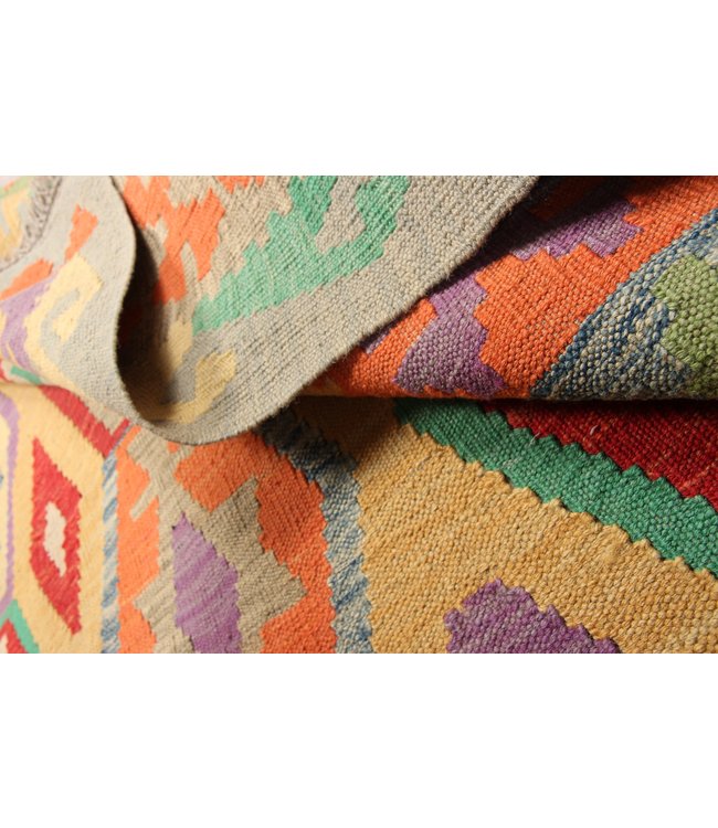 290x200 cm Handgeweven Traditioneel Kelim Tapijt Wol