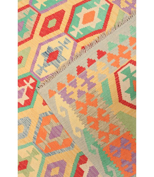 290x200 cm Handgemacht Traditioneel Wolle Kelim Teppich