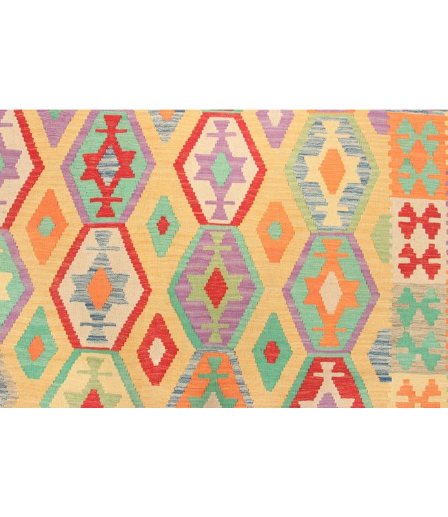 290x200 cm Handgeweven Traditioneel Kelim Tapijt Wol