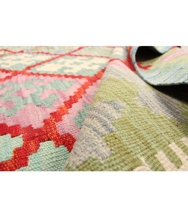 290x201 cm Handgeweven Traditioneel Kelim Tapijt Wol