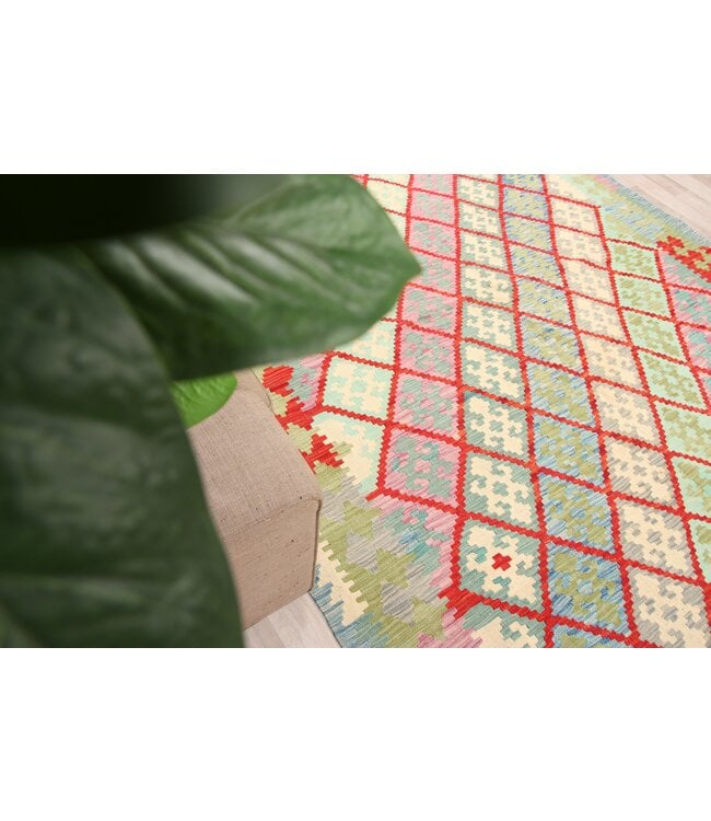 290x201 cm Handgemacht Traditioneel Wolle Kelim Teppich