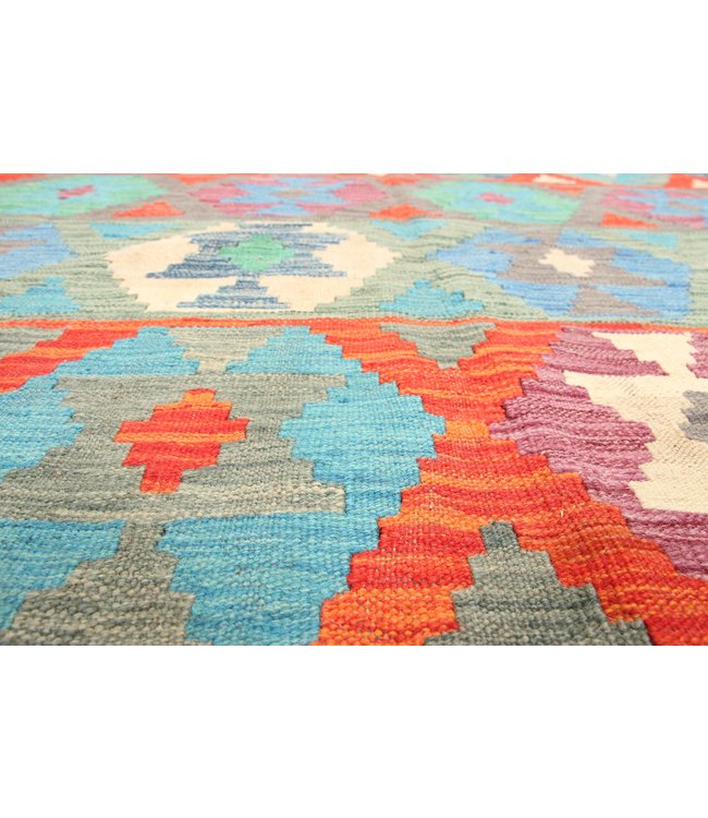 296x200 cm Handgeweven Traditioneel Kelim Tapijt Wol