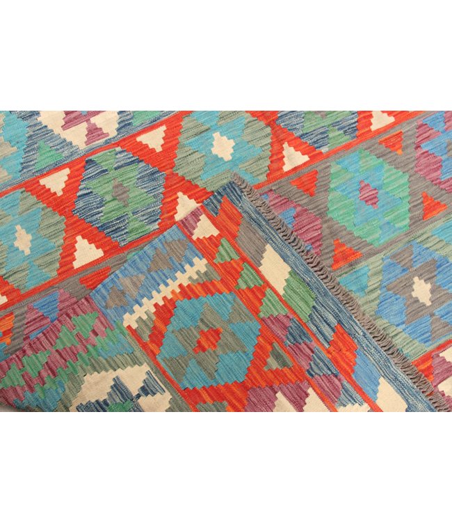 296x200 cm Handmade Afghan Traditioneel Kilim Area Rug Wool Carpet