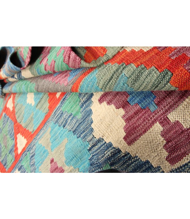 296x200 cm Handmade Afghan Traditioneel Kilim Area Rug Wool Carpet