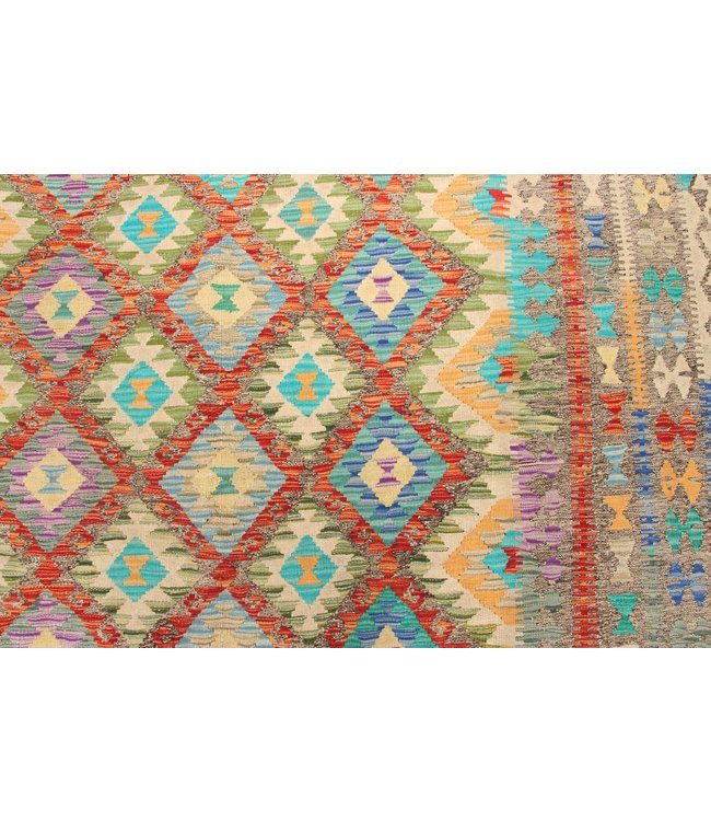 307x201 cm Handmade Afghan Traditioneel Kilim Area Rug Wool Carpet