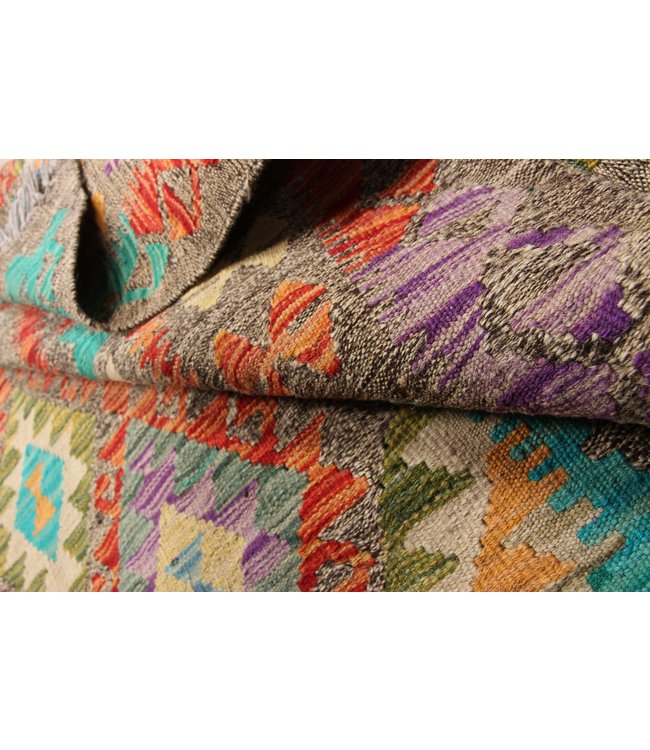 307x201 cm Handmade Afghan Traditioneel Kilim Area Rug Wool Carpet