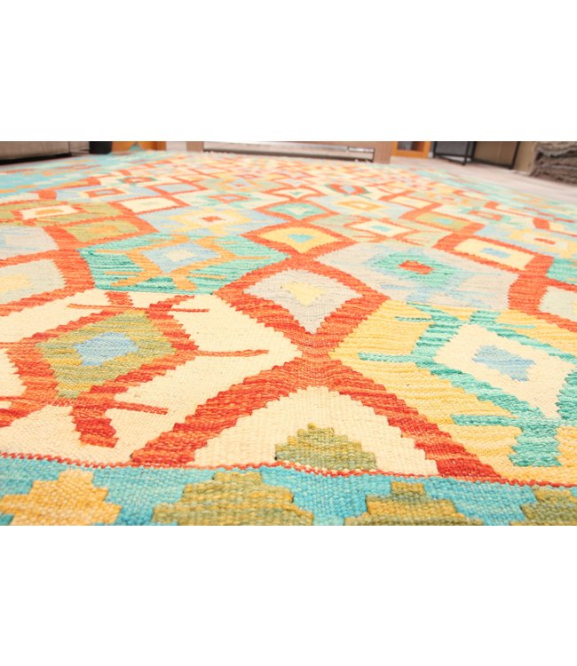 301x198 cm Handmade Afghan Traditioneel Kilim Area Rug Wool Carpet