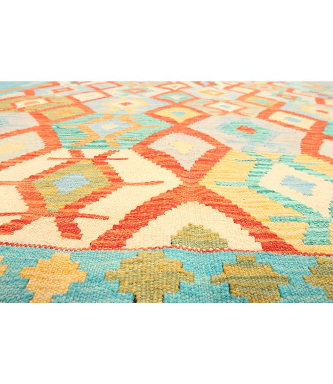 301x198 cm Handmade Afghan Traditioneel Kilim Area Rug Wool Carpet