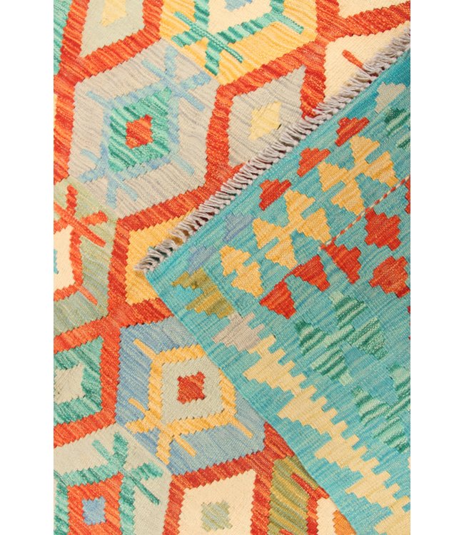 301x198 cm Handgemacht Traditioneel Wolle Kelim Teppich