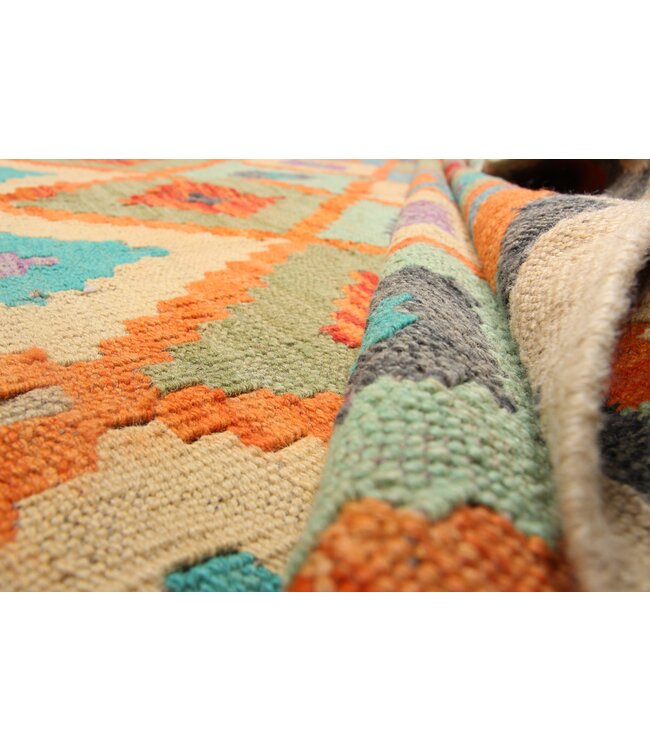 286x201 cm Handmade Afghan Traditioneel Kilim Area Rug Wool Carpet