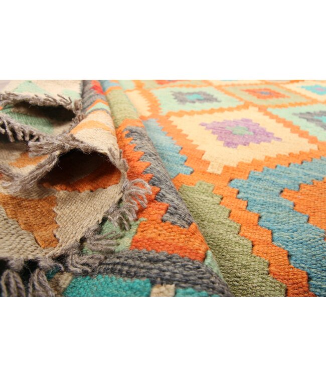 286x201 cm Handmade Afghan Traditioneel Kilim Area Rug Wool Carpet