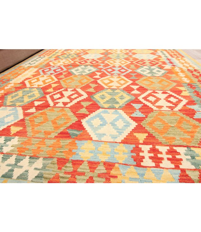 293x209cm Handmade Afghan Traditioneel Kilim Area Rug Wool Carpet