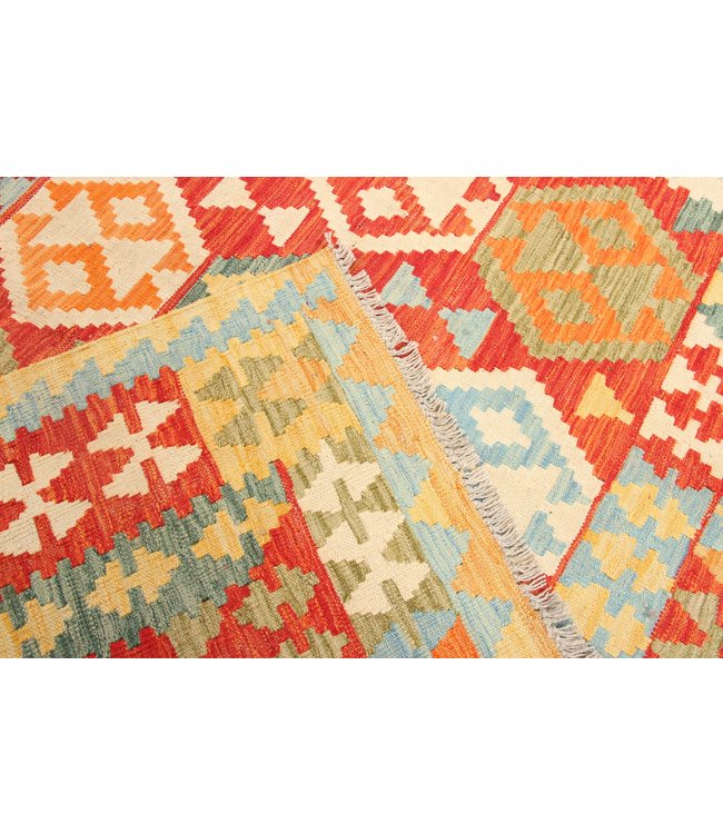 293x209 cm Handgeweven Traditioneel Kelim Tapijt Wol