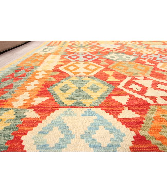 293x209cm Handmade Afghan Traditioneel Kilim Area Rug Wool Carpet