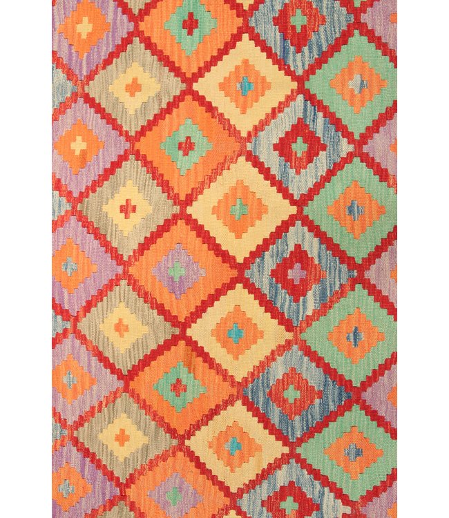 283x198cm Handmade Afghan Traditioneel Kilim Area Rug Wool Carpet